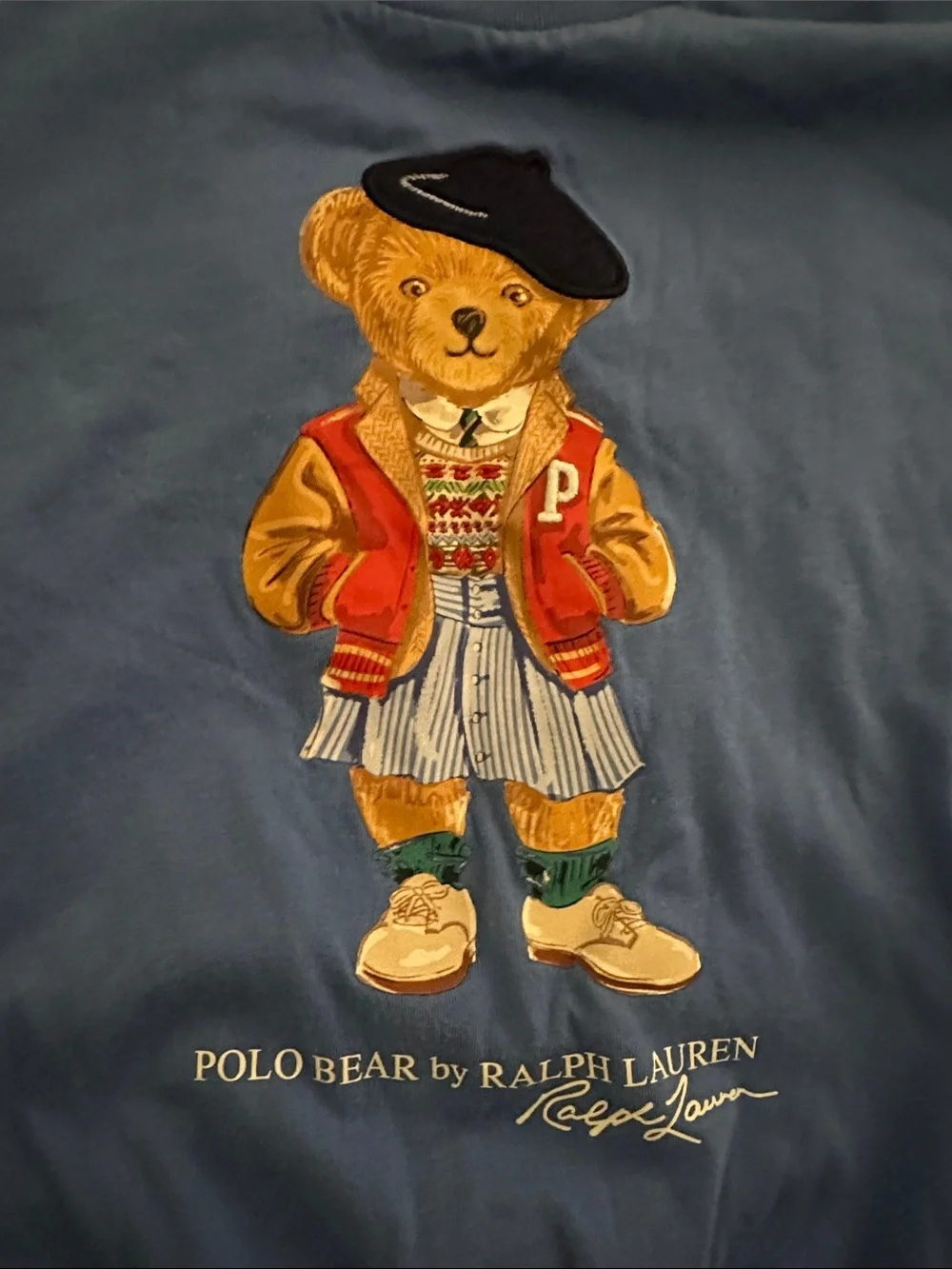 Ralph Lauren Blue Polo Bear Drawstring Waist Cotton Dress - XL